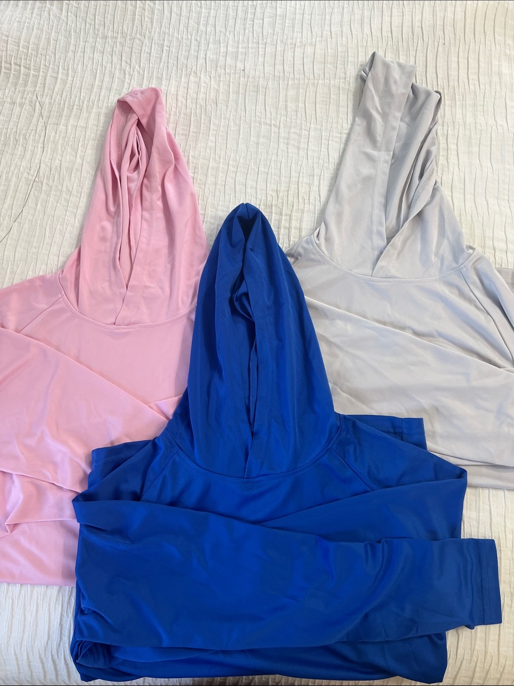 Lightweight Hooded Scoop-Neck Sweater - Pink, Royal Blue, Light Gray